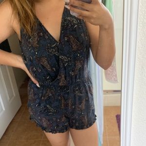 Blue Romper with Beautiful Design & Pockets F21